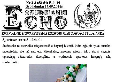 Zachęcamy do przeczytania nowego numeru kwartalnika 'Echo Studzianki'