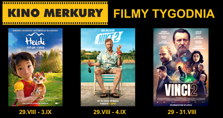 W Merkurym film akcji 'Nikt 2' dla dorosłych, a 'Pan Wilk' i 'Heidi' dla dzieci
