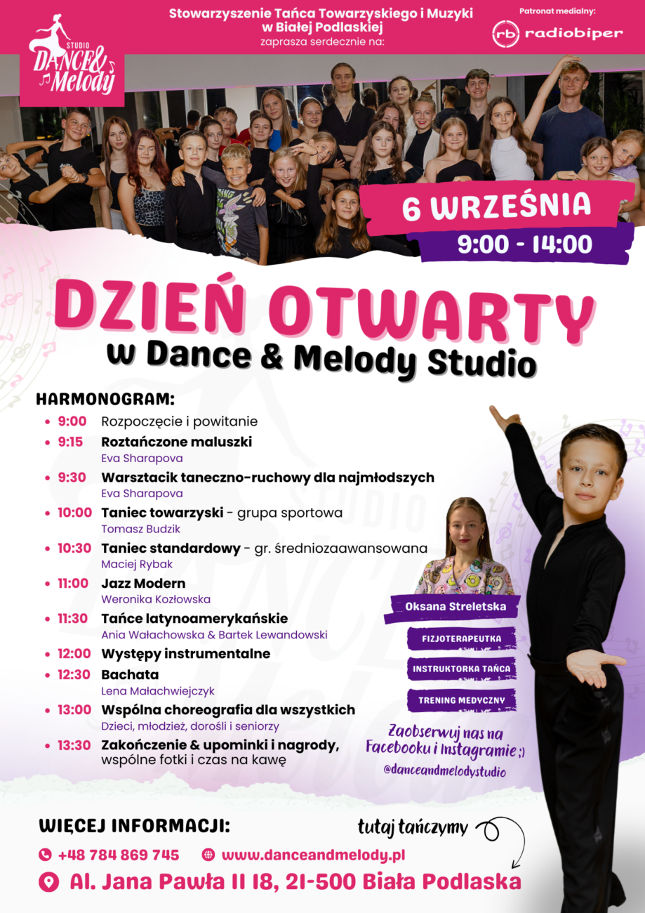 Przyjdź na dzień otwarty do szkoły tańca Dance & Melody Studio