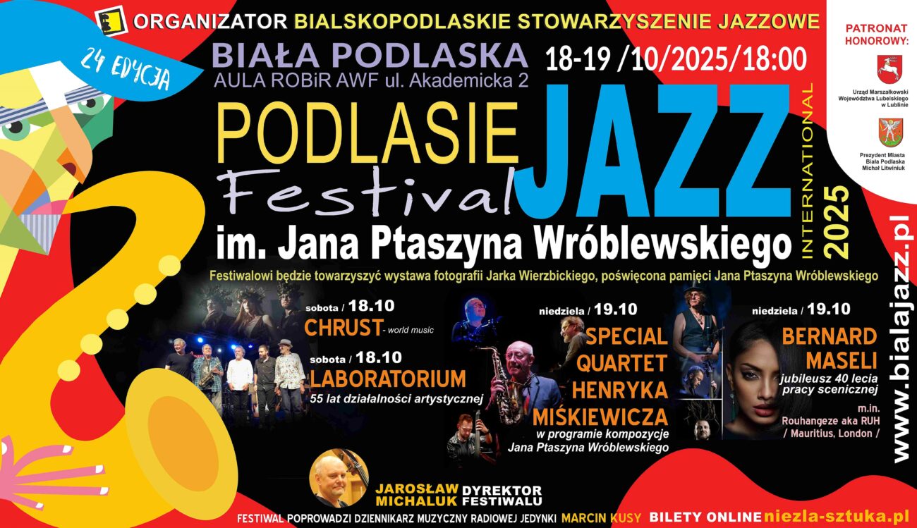 Gwiazdy polskiego i światowego jazzu na 24. edycji Podlasie Jazz Festival w Białej Podlaskiej – zapowiedź