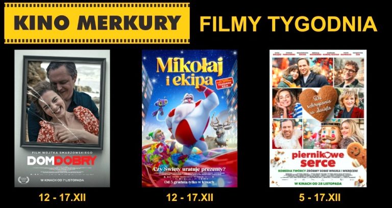Do zobaczenia w Merkurym: 'Mikołaj i ekipa' i 'Zwierzogród 2' dla dzieci, 'Wielkie ostrzeżenie' i 'Dom dobry' dla dorosłych