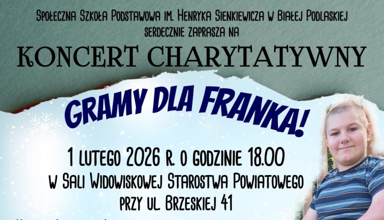 Zagrają dla Franka – koncert charytatywny na rzecz chorego ucznia bialskiej Społecznej Szkoły Podstawowej