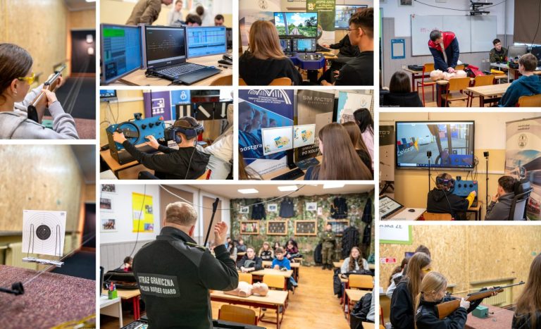 Ponad 350 ósmoklasistów na zajęciach z edukacji obronnej i warsztatach na symulatorach zawodowych w Zespole Szkół w Małaszewiczach