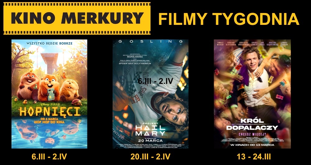 Nowości w Merkurym: 'Projekt Hail Mary' z Ryanem Goslingiem, 'Za duży na bajki 3' oraz 'Ostatnia wieczerza'