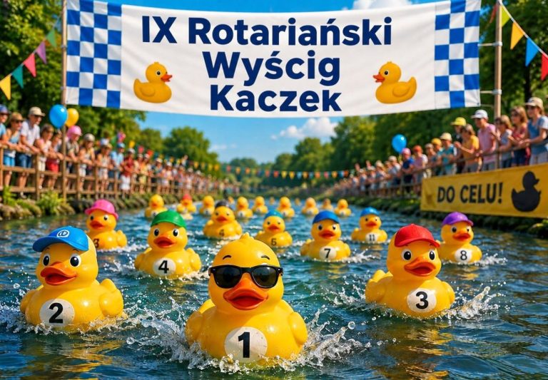 Setki żółtych kaczuszek znów opanują Krznę. Rusza 9. Rotariański Wyścig Kaczek dla 7-letniej Zosi! – zapowiedź