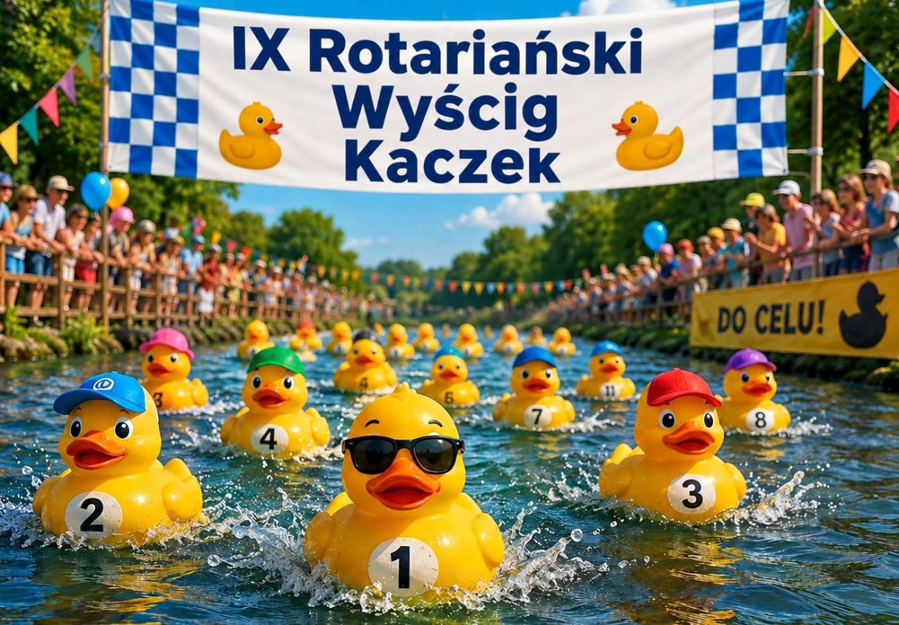 Setki żółtych kaczuszek znów opanują Krznę. Rusza 9. Rotariański Wyścig Kaczek dla 7-letniej Zosi! – zapowiedź