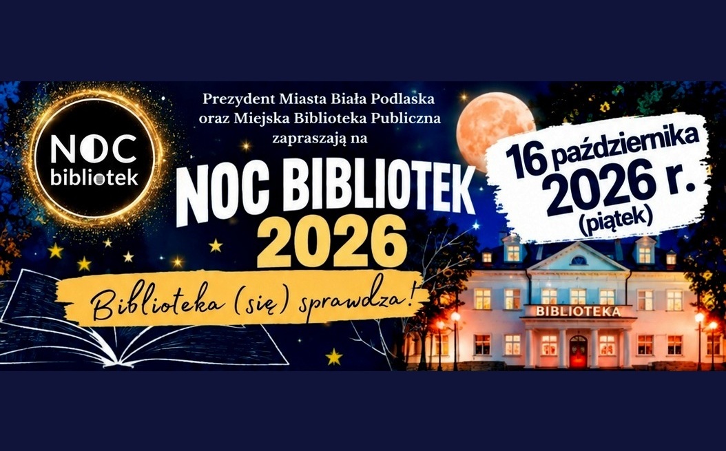 Magda Stachula, speed dating z autorami i abolicja. Noc Bibliotek 2026 w Białej Podlaskiej [PROGRAM]